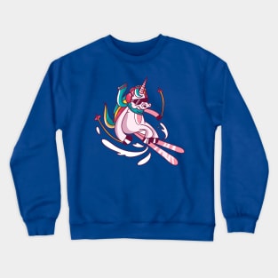 Skiing Unicorn Crewneck Sweatshirt